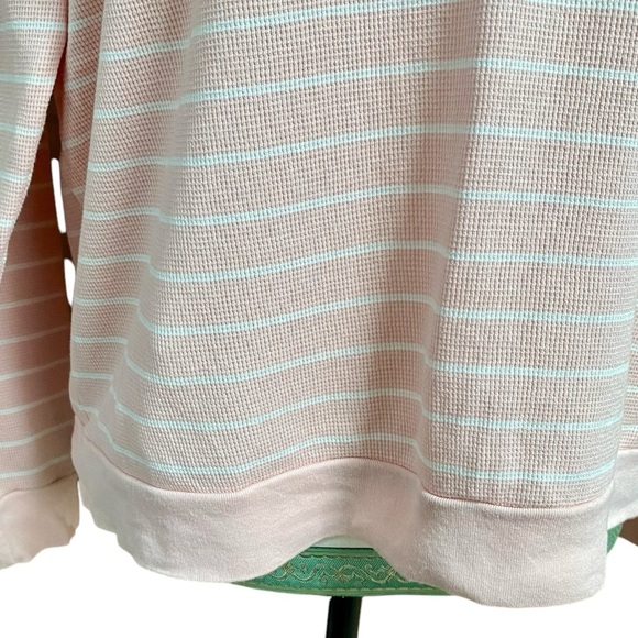 PJ Salvage Thermal Lounge Top Shine Bright Striped Waffle Knit Long Sleeve L - Picture 6 of 15